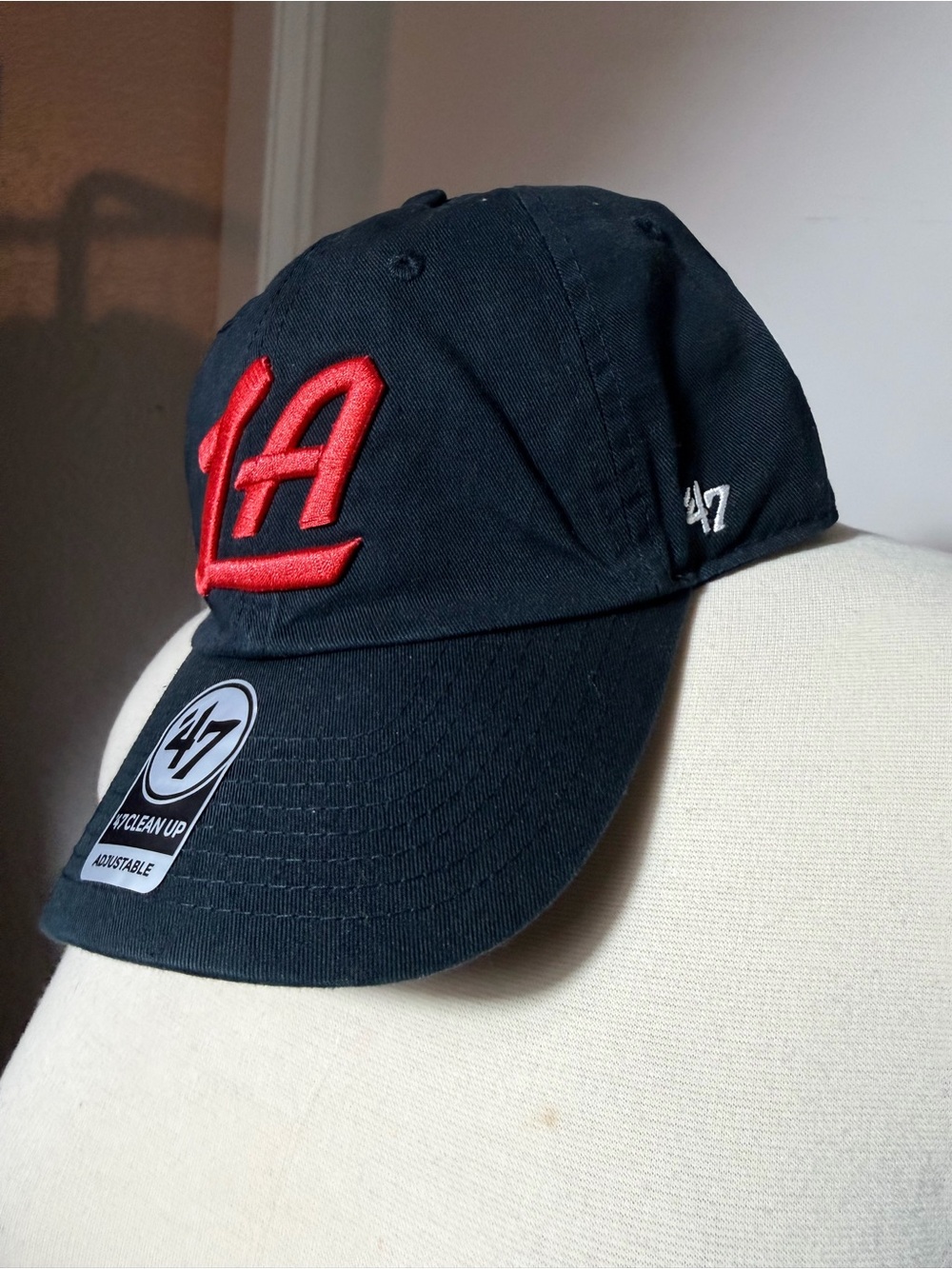 '47 LA CLIPPERS Navy DAD HAT with Red LA Logo